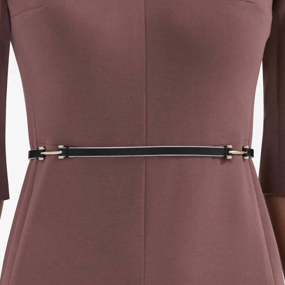 NWOT:  MM LaFleur Thin Bridle Belt in Black/Cream